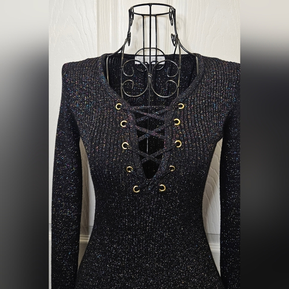 🌺Planet Gold Mini Sweater Dress - Picture 1 of 5